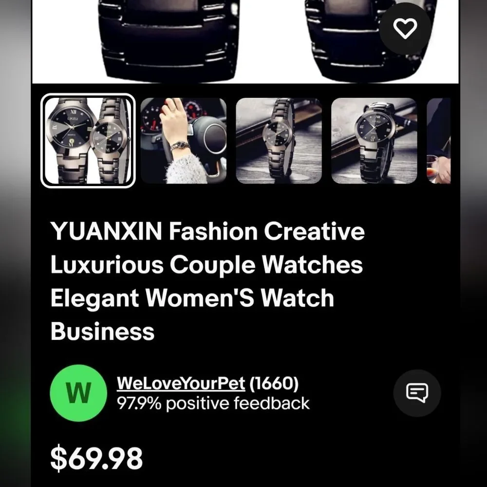 LIKEU BLACK STAINLESS STEEL WATCH